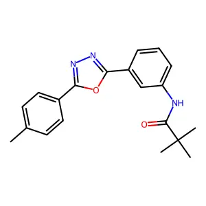 2,2-dimethyl-N-[3-[5-(4-methylphenyl)-1,3,4-oxadiazol-2-yl]phenyl]propanamide structure