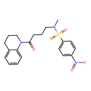 N-[4-(3,4-dihydro-2H-quinolin-1-yl)-4-oxobutyl]-N-methyl-4-nitrobenzenesulfonamide structure