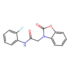 N-(2-fluorophenyl)-2-(2-oxo-1,3-benzoxazol-3-yl)acetamide structure