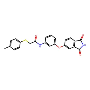 N-[3-(1,3-dioxoisoindol-5-yl)oxyphenyl]-2-(4-methylphenyl)sulfanylacetamide structure