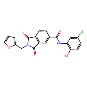 N-(5-chloro-2-hydroxyphenyl)-2-(furan-2-ylmethyl)-1,3-dioxoisoindole-5-carboxamide structure