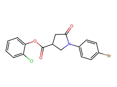2-Chlorophenyl 1-(4-bromophenyl)-5-oxopyrrolidine-3-carboxylate structure