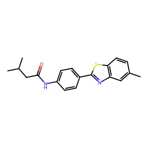 3-methyl-N-[4-(5-methyl-1,3-benzothiazol-2-yl)phenyl]butanamide structure