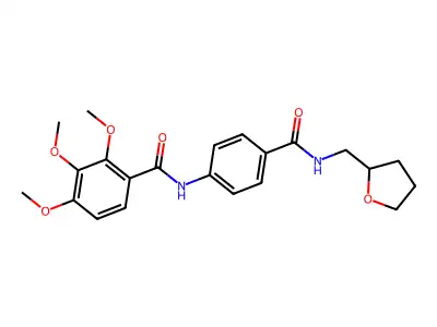 2,3,4-trimethoxy-N-[4-(oxolan-2-ylmethylcarbamoyl)phenyl]benzamide structure