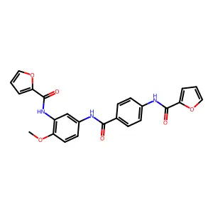 N-[4-[[3-(furan-2-carbonylamino)-4-methoxyphenyl]carbamoyl]phenyl]furan-2-carboxamide structure
