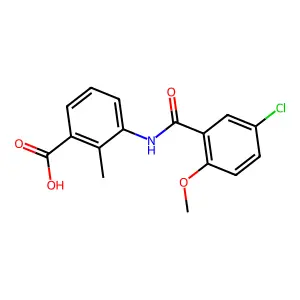 3-{[(5-Chloro-2-methoxyphenyl)carbonyl]amino}-2-methylbenzoic acid structure