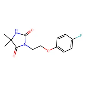 3-[2-(4-Fluorophenoxy)ethyl]-5,5-dimethylimidazolidine-2,4-dione structure