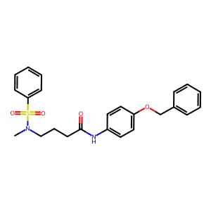 4-[benzenesulfonyl(methyl)amino]-N-(4-phenylmethoxyphenyl)butanamide structure