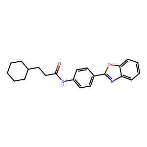 N-[4-(1,3-benzoxazol-2-yl)phenyl]-3-cyclohexylpropanamide structure