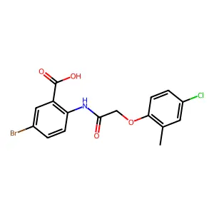 5-Bromo-2-{[(4-chloro-2-methylphenoxy)acetyl]amino}benzoic acid structure