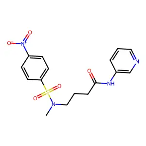 4-[methyl-(4-nitrophenyl)sulfonylamino]-N-pyridin-3-ylbutanamide structure