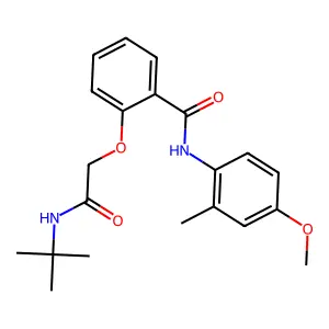 2-[2-(tert-butylamino)-2-oxoethoxy]-N-(4-methoxy-2-methylphenyl)benzamide structure