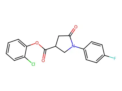 2-Chlorophenyl 1-(4-fluorophenyl)-5-oxopyrrolidine-3-carboxylate structure