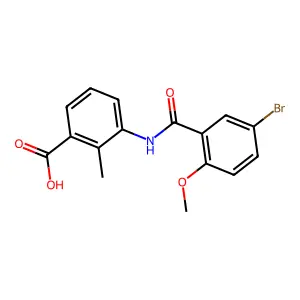 3-{[(5-Bromo-2-methoxyphenyl)carbonyl]amino}-2-methylbenzoic acid structure