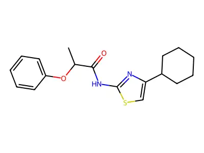 N-(4-cyclohexyl-1,3-thiazol-2-yl)-2-phenoxypropanamide structure