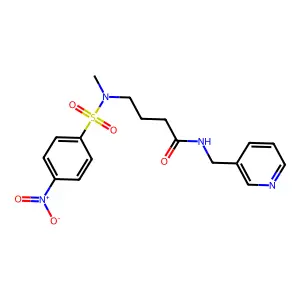 4-[methyl-(4-nitrophenyl)sulfonylamino]-N-(pyridin-3-ylmethyl)butanamide structure