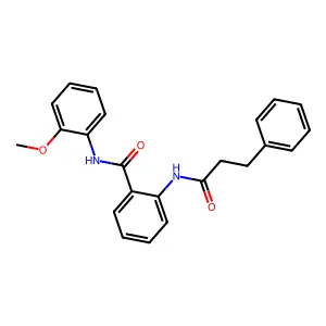 N-(2-methoxyphenyl)-2-(3-phenylpropanoylamino)benzamide structure