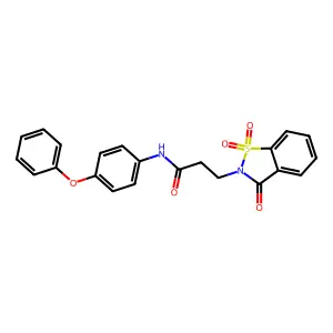 N-(4-phenoxyphenyl)-3-(1,1,3-trioxo-1,2-benzothiazol-2-yl)propanamide structure