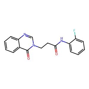 N-(2-fluorophenyl)-3-(4-oxoquinazolin-3-yl)propanamide structure