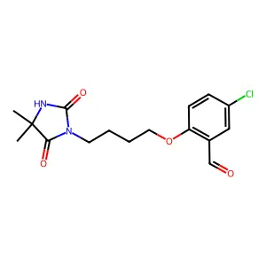 5-Chloro-2-[4-(4,4-dimethyl-2,5-dioxoimidazolidin-1-yl)butoxy]benzaldehyde structure