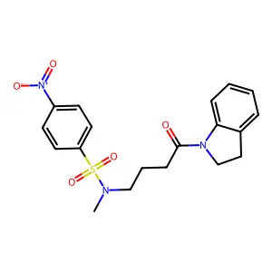 N-[4-(2,3-dihydroindol-1-yl)-4-oxobutyl]-N-methyl-4-nitrobenzenesulfonamide structure