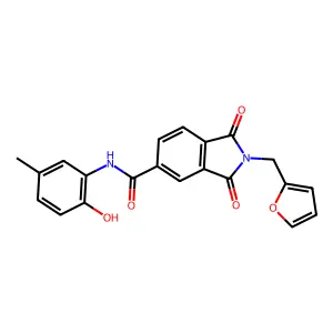 2-(furan-2-ylmethyl)-N-(2-hydroxy-5-methylphenyl)-1,3-dioxoisoindole-5-carboxamide structure