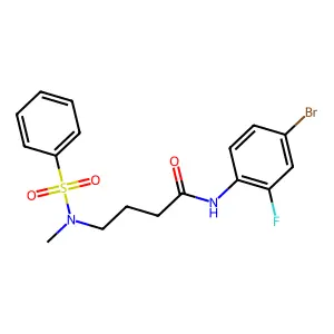 4-[benzenesulfonyl(methyl)amino]-N-(4-bromo-2-fluorophenyl)butanamide structure