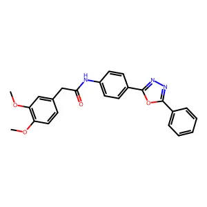 2-(3,4-dimethoxyphenyl)-N-[4-(5-phenyl-1,3,4-oxadiazol-2-yl)phenyl]acetamide structure