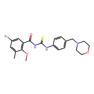 5-bromo-2-methoxy-3-methyl-N-[[4-(morpholin-4-ylmethyl)phenyl]carbamothioyl]benzamide structure
