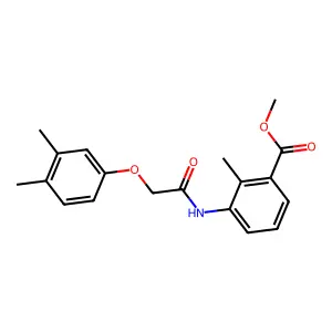 Methyl 3-{[(3,4-dimethylphenoxy)acetyl]amino}-2-methylbenzoate structure