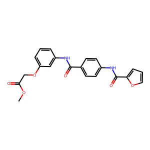 Methyl {3-[({4-[(furan-2-ylcarbonyl)amino]phenyl}carbonyl)amino]phenoxy}acetate structure