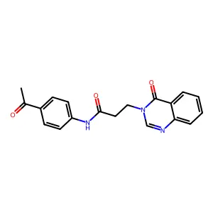 N-(4-acetylphenyl)-3-(4-oxoquinazolin-3-yl)propanamide structure