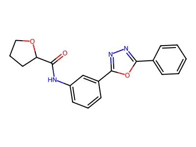 N-[3-(5-phenyl-1,3,4-oxadiazol-2-yl)phenyl]oxolane-2-carboxamide structure