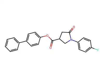 Biphenyl-4-yl 1-(4-fluorophenyl)-5-oxopyrrolidine-3-carboxylate structure