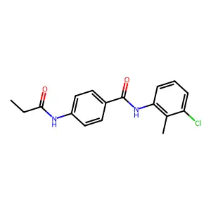 N-(3-chloro-2-methylphenyl)-4-(propanoylamino)benzamide structure