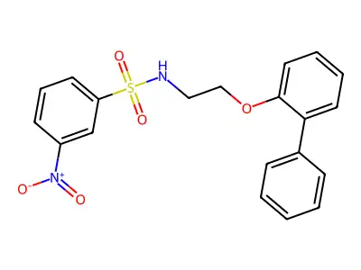 3-nitro-N-[2-(2-phenylphenoxy)ethyl]benzenesulfonamide structure