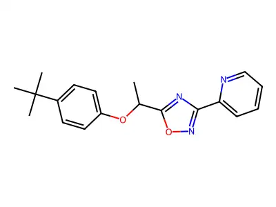 2-{5-[1-(4-Tert-butylphenoxy)ethyl]-1,2,4-oxadiazol-3-yl}pyridine structure