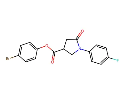 4-Bromophenyl 1-(4-fluorophenyl)-5-oxo-3-pyrrolidinecarboxylate structure