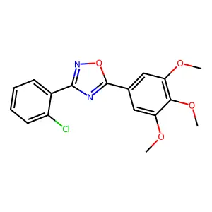 3-(2-Chlorophenyl)-5-(3,4,5-trimethoxyphenyl)-1,2,4-oxadiazole structure