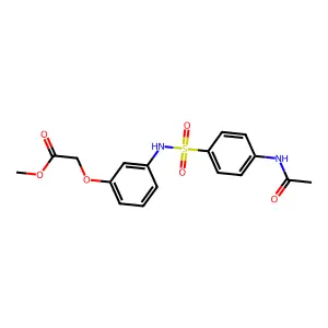 Methyl [3-({[4-(acetylamino)phenyl]sulfonyl}amino)phenoxy]acetate structure