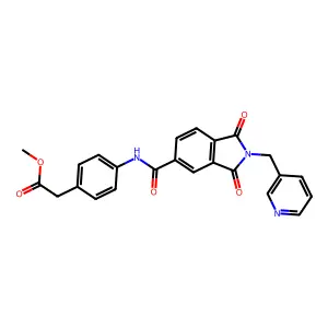 Methyl 2-[4-[[1,3-dioxo-2-(pyridin-3-ylmethyl)isoindole-5-carbonyl]amino]phenyl]acetate structure
