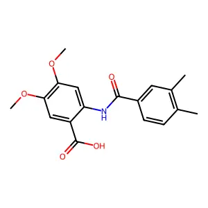 2-[(3,4-Dimethylphenyl)carbonylamino]-4,5-dimethoxybenzoic acid structure