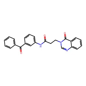 N-(3-benzoylphenyl)-3-(4-oxoquinazolin-3-yl)propanamide structure
