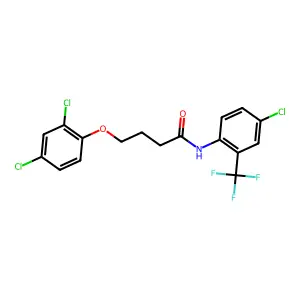 N-[4-chloro-2-(trifluoromethyl)phenyl]-4-(2,4-dichlorophenoxy)butanamide structure