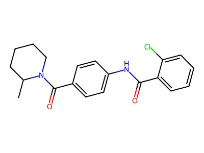 2-chloro-N-[4-(2-methylpiperidine-1-carbonyl)phenyl]benzamide structure