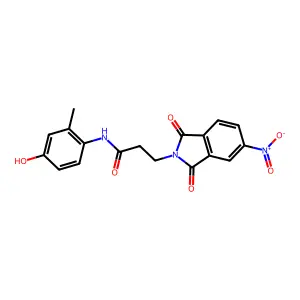 N-(4-hydroxy-2-methylphenyl)-3-(5-nitro-1,3-dioxoisoindol-2-yl)propanamide structure