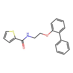 N-[2-(biphenyl-2-yloxy)ethyl]thiophene-2-carboxamide structure