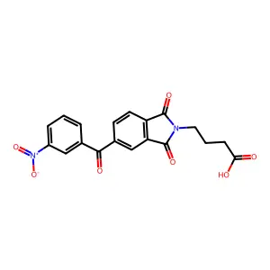 4-[5-(3-nitrobenzoyl)-1,3-dioxo-1,3-dihydro-2H-isoindol-2-yl]butanoic acid structure