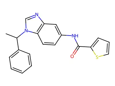 N-[1-(1-phenylethyl)-1H-benzimidazol-5-yl]thiophene-2-carboxamide structure