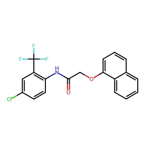 N-[4-chloro-2-(trifluoromethyl)phenyl]-2-naphthalen-1-yloxyacetamide structure